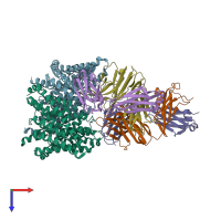 PDB entry 4kk6 coloured by chain, top view.