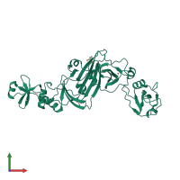PDB entry 4kk7 coloured by chain, front view.
