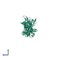 PDB 4kk7 coloured by chain and viewed from the side.