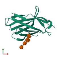 PDB entry 4kkn coloured by chain, front view.