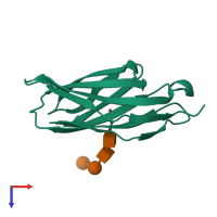 PDB entry 4kkn coloured by chain, top view.