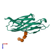 PDB entry 4kkn coloured by chain, top view.