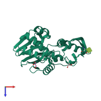 PDB entry 4kmk coloured by chain, top view.