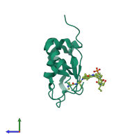 PDB entry 4kmn coloured by chain, side view.