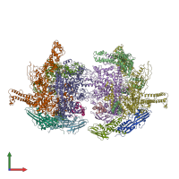 PDB entry 4kmu coloured by chain, front view.