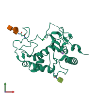 PDB entry 4kmx coloured by chain, front view.