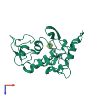 PDB entry 4kmy coloured by chain, top view.