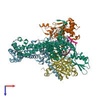 PDB entry 4koe coloured by chain, top view.