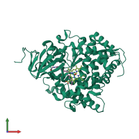 PDB entry 4kpa coloured by chain, front view.
