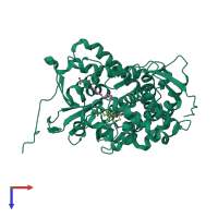 PDB entry 4kpa coloured by chain, top view.