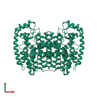 Farnesyl pyrophosphate synthase in PDB entry 4kpd, assembly 1, front view.