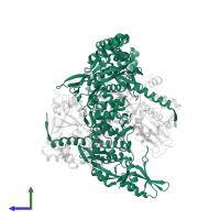 DNA topoisomerase 4 subunit A in PDB entry 4kpf, assembly 1, side view.