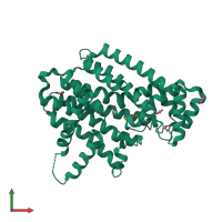 PDB entry 4kpj coloured by chain, front view.