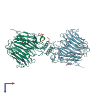 PDB entry 4kq7 coloured by chain, top view.