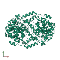 Nicotinate-nucleotide--dimethylbenzimidazole phosphoribosyltransferase in PDB entry 4kqf, assembly 1, front view.
