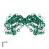 Nicotinate-nucleotide--dimethylbenzimidazole phosphoribosyltransferase in PDB entry 4kqf, assembly 1, top view.