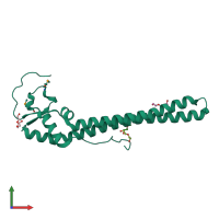 PDB entry 4kqt coloured by chain, front view.