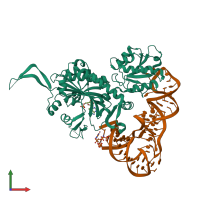 PDB entry 4kr2 coloured by chain, front view.