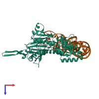 PDB entry 4kr3 coloured by chain, top view.