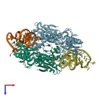 PDB entry 4kr7 coloured by chain, top view.