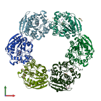 PDB entry 4kry coloured by chain, front view.