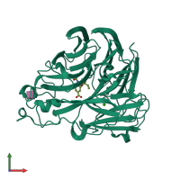 PDB entry 4ks1 coloured by chain, front view.