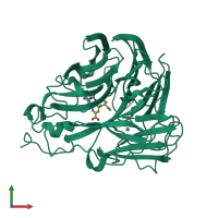PDB entry 4ks2 coloured by chain, front view.