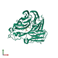 PDB entry 4ks4 coloured by chain, front view.