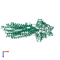 PDB entry 4ksb coloured by chain, top view.