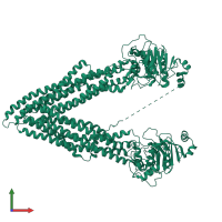 PDB entry 4ksc coloured by chain, front view.