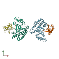 PDB entry 4ksk coloured by chain, front view.