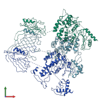 PDB entry 4ksr coloured by chain, front view.