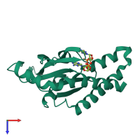 PDB entry 4ksy coloured by chain, top view.