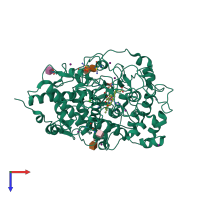 PDB entry 4ksz coloured by chain, top view.