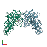 PDB entry 4ktp coloured by chain, front view.