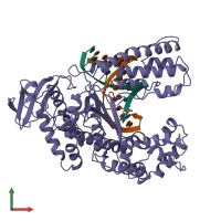 PDB entry 4ktq coloured by chain, front view.