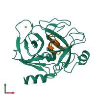 PDB entry 4kts coloured by chain, front view.
