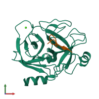 PDB entry 4ktu coloured by chain, front view.
