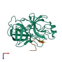 PDB entry 4ktu coloured by chain, top view.
