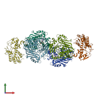 PDB entry 4ktv coloured by chain, front view.