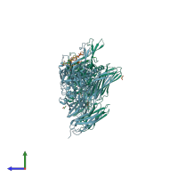 PDB entry 4kty coloured by chain, side view.