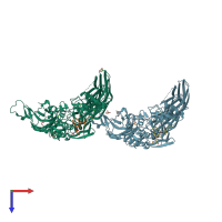 PDB entry 4kty coloured by chain, top view.