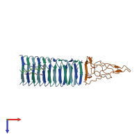 PDB entry 4ku0 coloured by chain, top view.