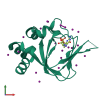 PDB entry 4ku7 coloured by chain, front view.