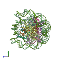 PDB entry 4kud coloured by chain, side view.