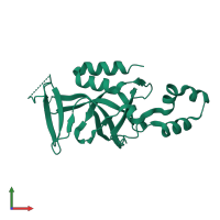 PDB entry 4kul coloured by chain, front view.
