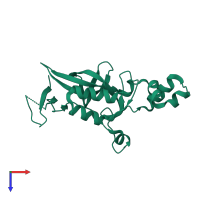 PDB entry 4kul coloured by chain, top view.
