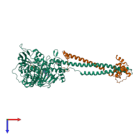 PDB entry 4kum coloured by chain, top view.