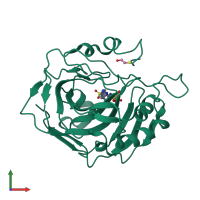 PDB entry 4kuw coloured by chain, front view.