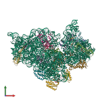 PDB entry 4kvb coloured by chain, front view.